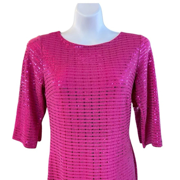 Alexa B. Nites Women's Pink Sparkly Dress Size 4 Boat Neck - Picture 1 of 6